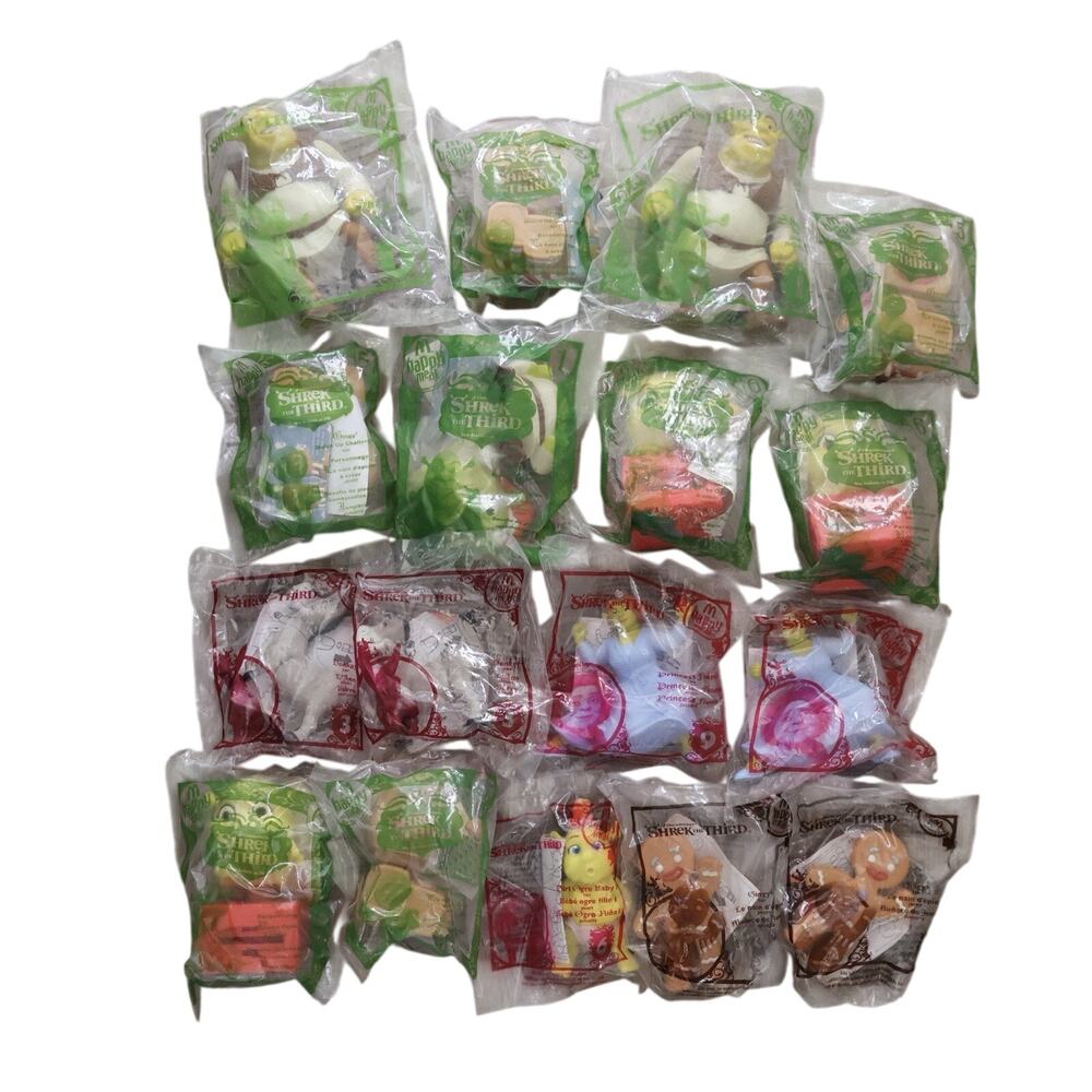 Vintage McDonalds Happy Meal Toys Shrek the Third Movie Promo Unopened 17 pc Lot